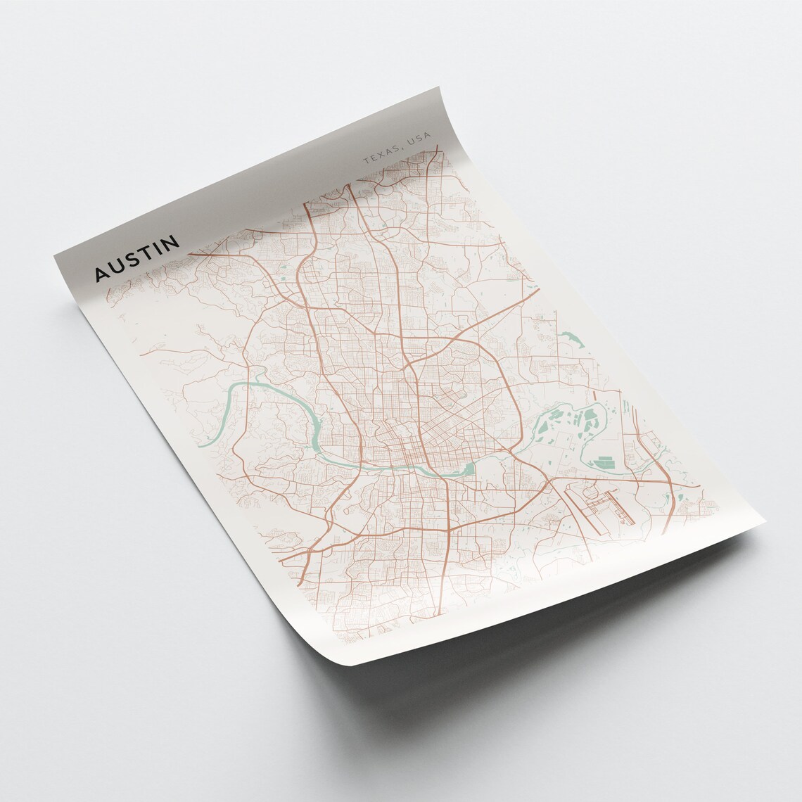 Austin Texas Minimalist City Street Map Live Music Art Poster - Image 2