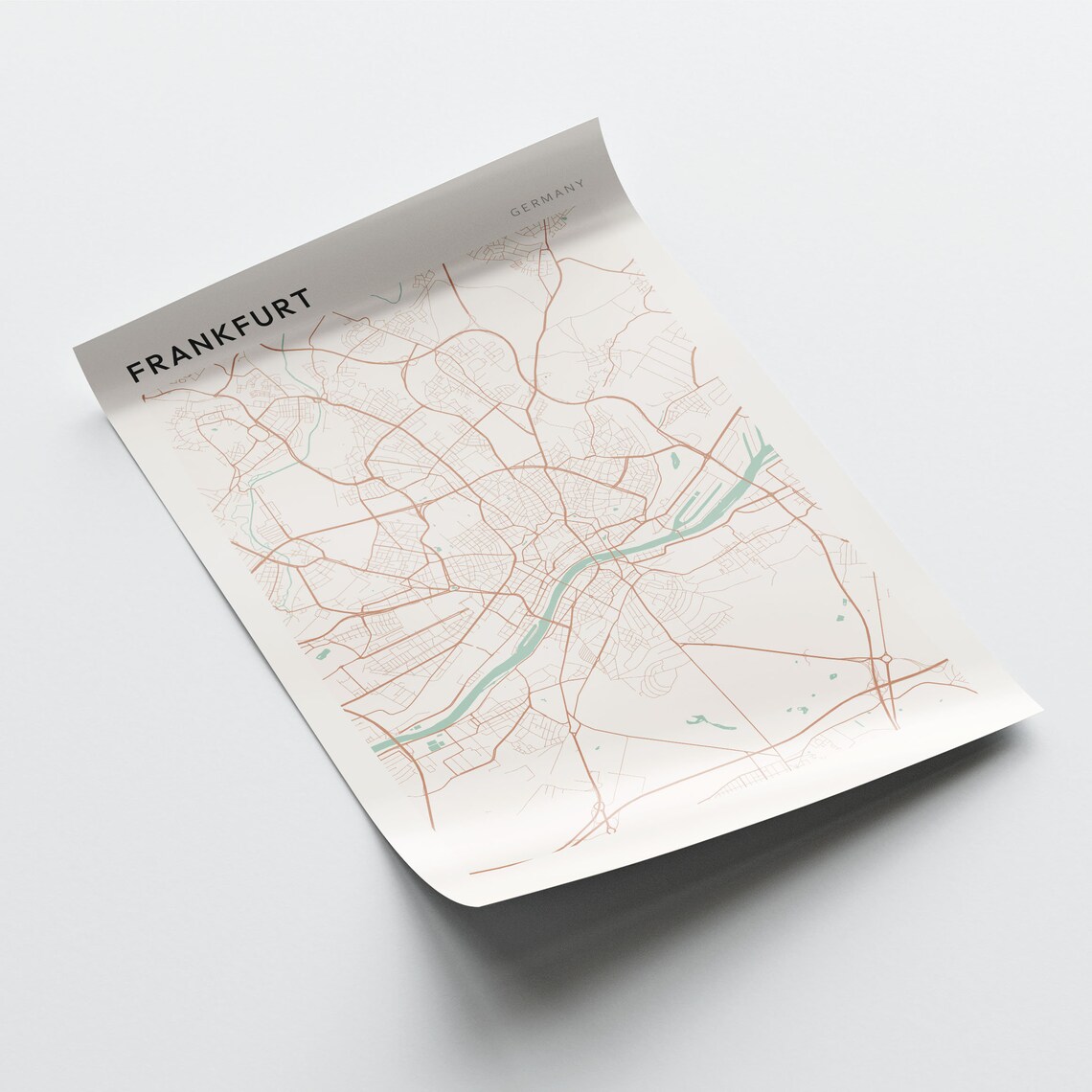 Frankfurt Germany Minimalist City Street Map Art Poster Home Decor - Image 2