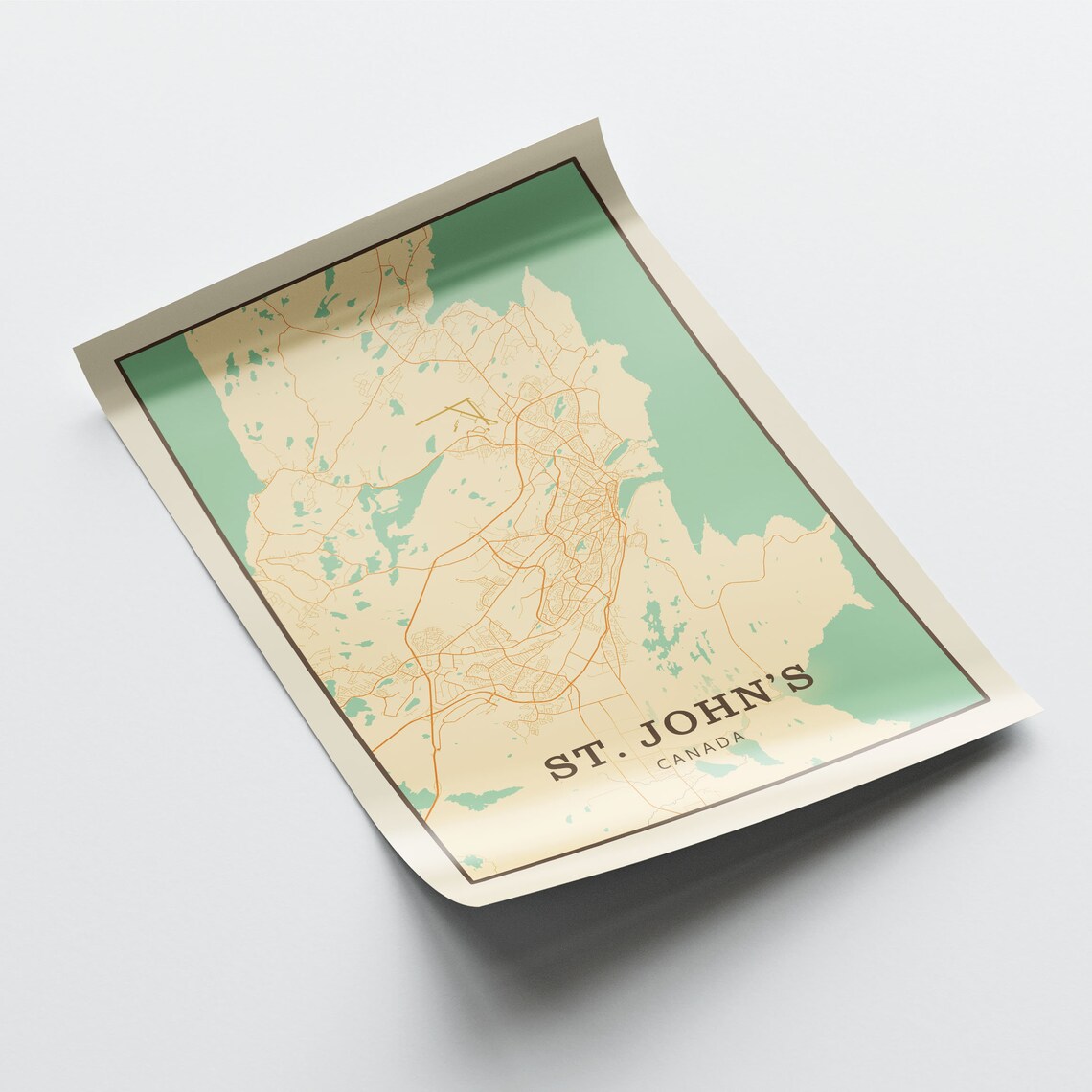 St. John's Canada Vintage Street Map City Art Poster Home Decor Gift - Image 2