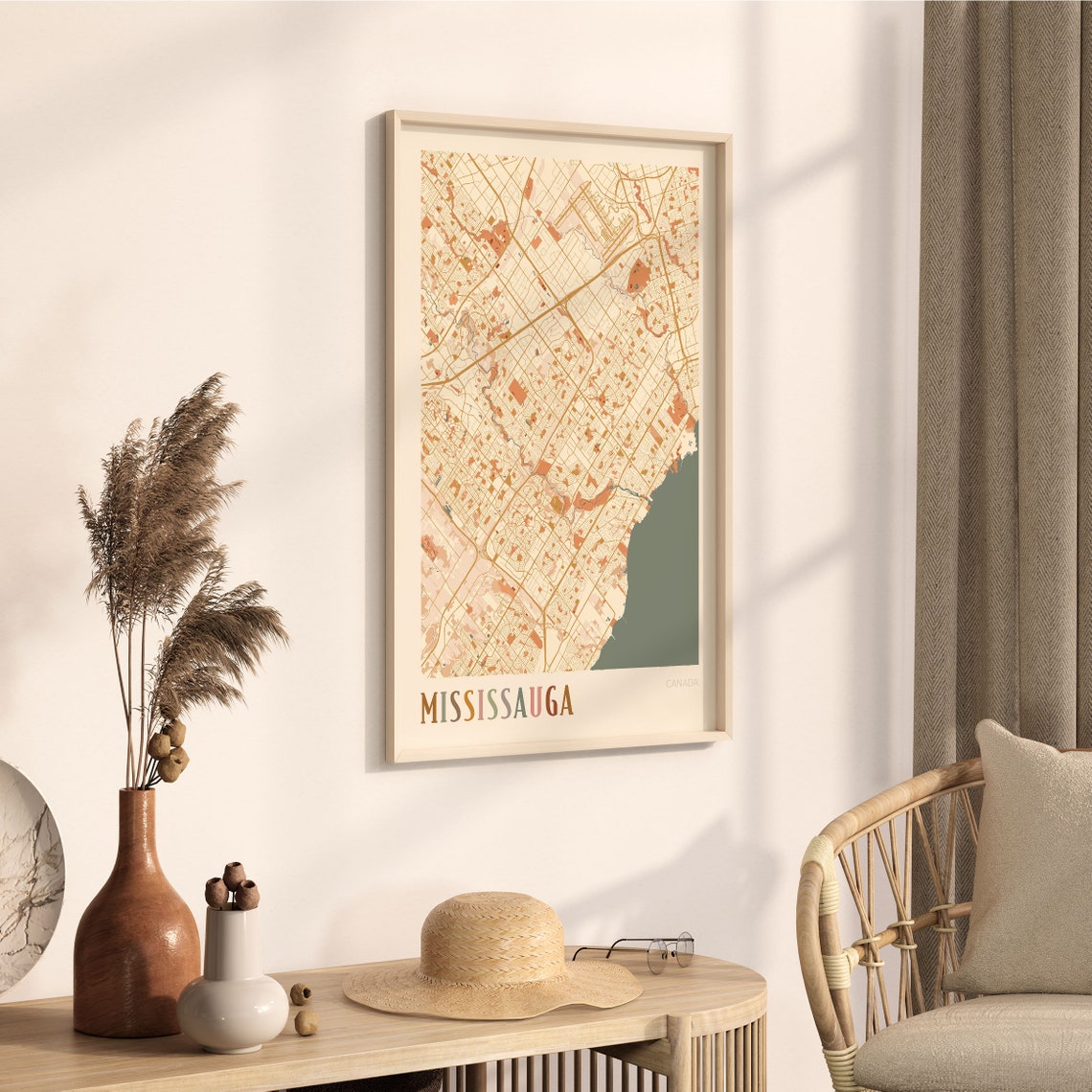 Mississauga Canada Warm Terracotta Minimalist City Map Poster Decor - Image 3