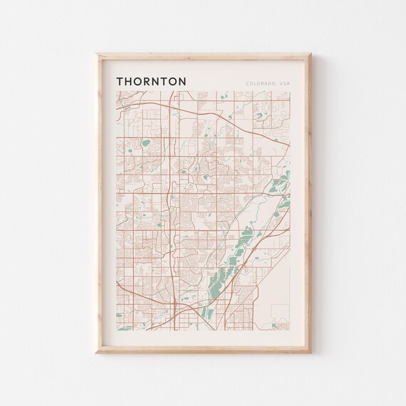Thornton Colorado Minimalist City Street Map Wall Decor Poster