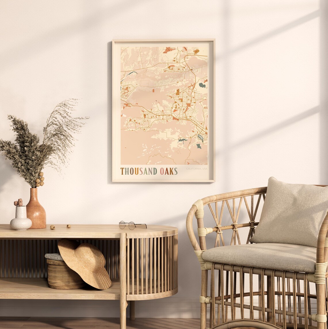 Thousand Oaks California Street Map Art Poster for Office Decor - Image 2