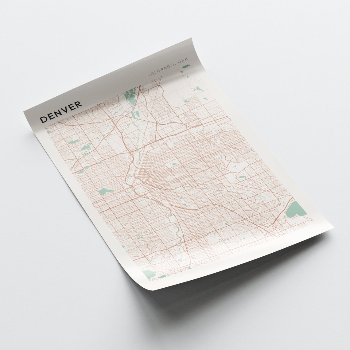 Denver Colorado Minimalist Mile High Street Map Art Decor Poster - Image 2