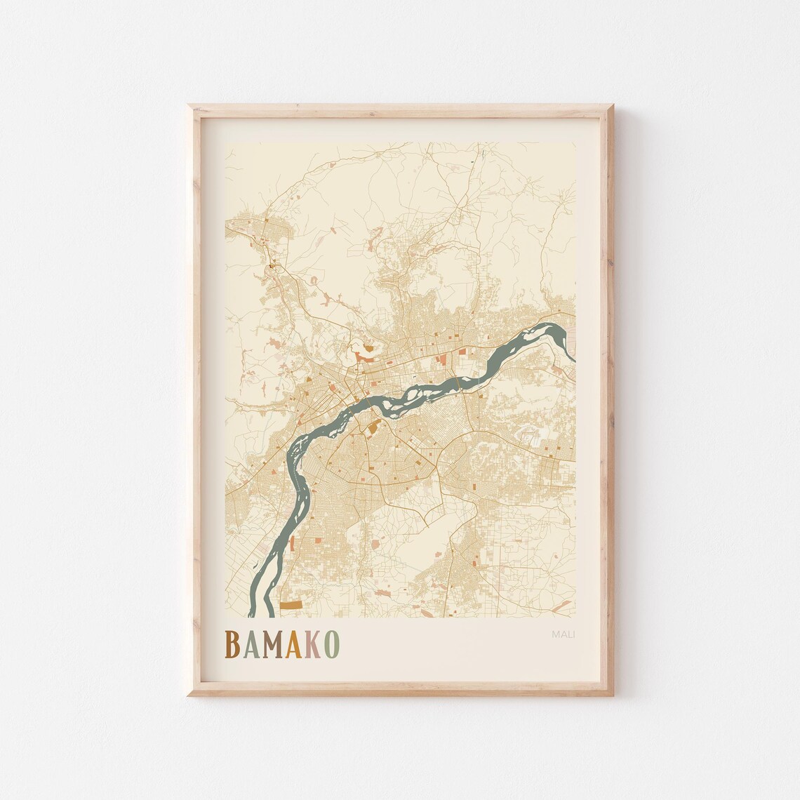 Bamako Map Poster Print Wall Art Mali Africa Travel Gift Boho Decor