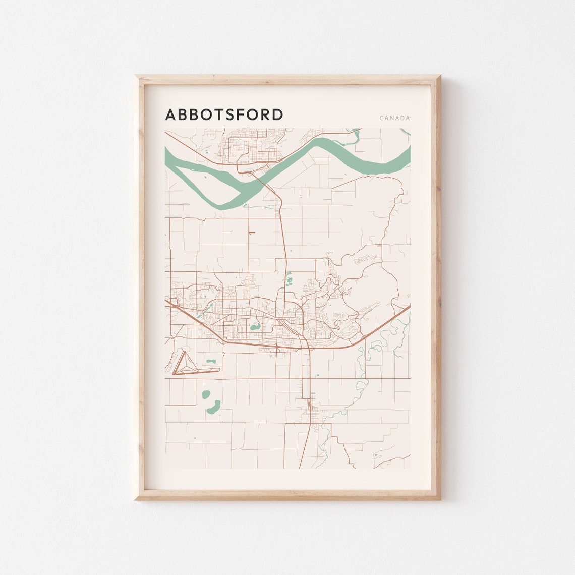 Abbotsford Canada Minimalist City Street Map Art Poster Home Decor