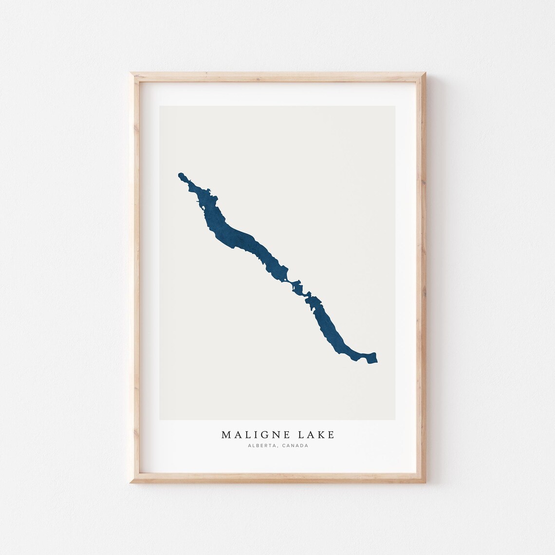 Maligne Lake Map Poster Print, Alberta Canada