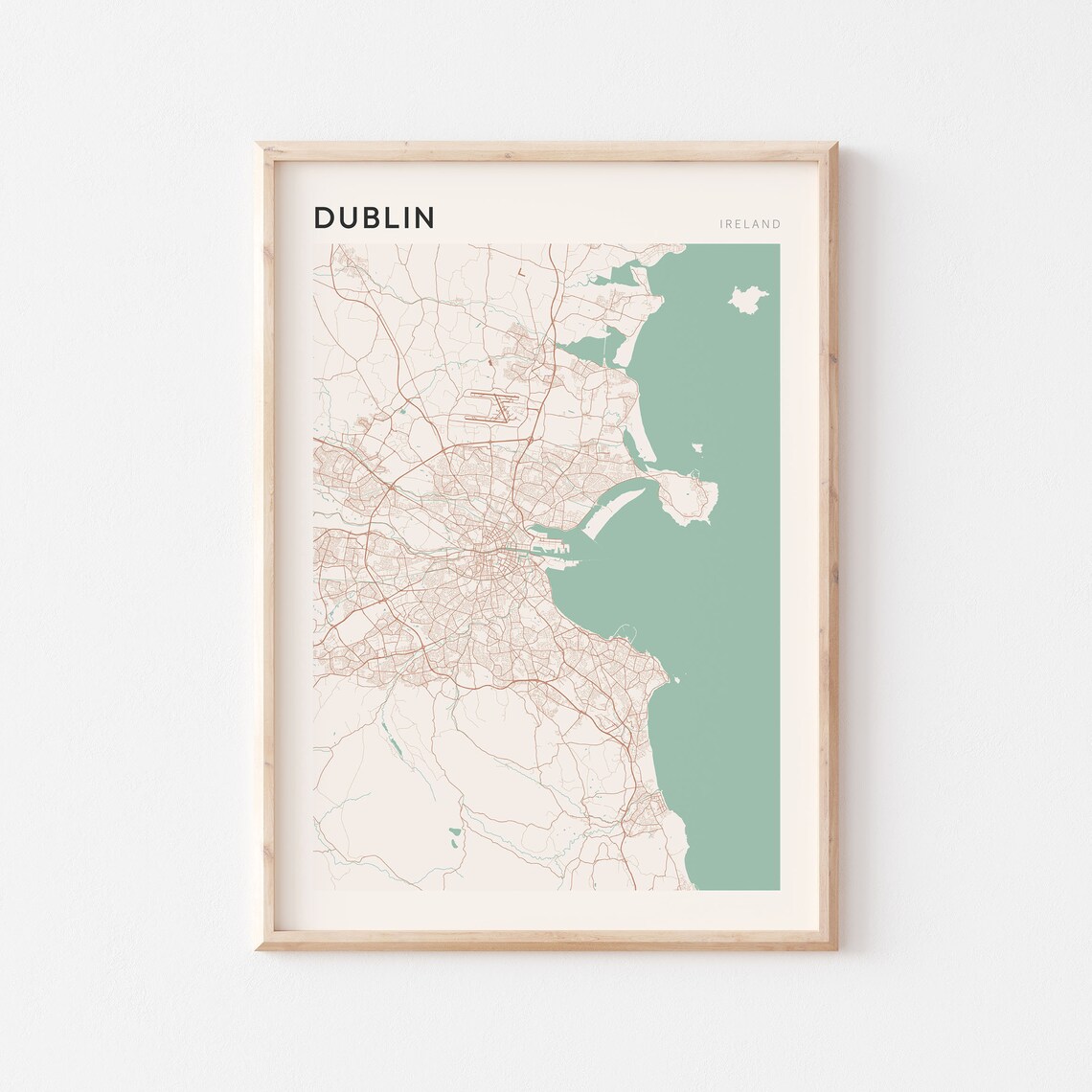 Dublin Ireland Minimalist City Street Map Art Poster Home Decor