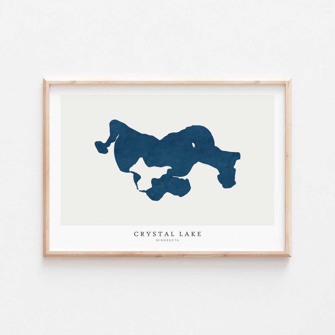 Crystal Lake Print Poster Art Wall Map Minnesota