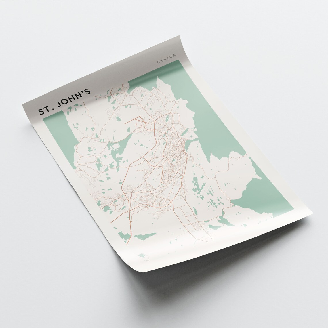 St. John's Canada Minimalist City Street Map Poster Bold Black Title - Image 2