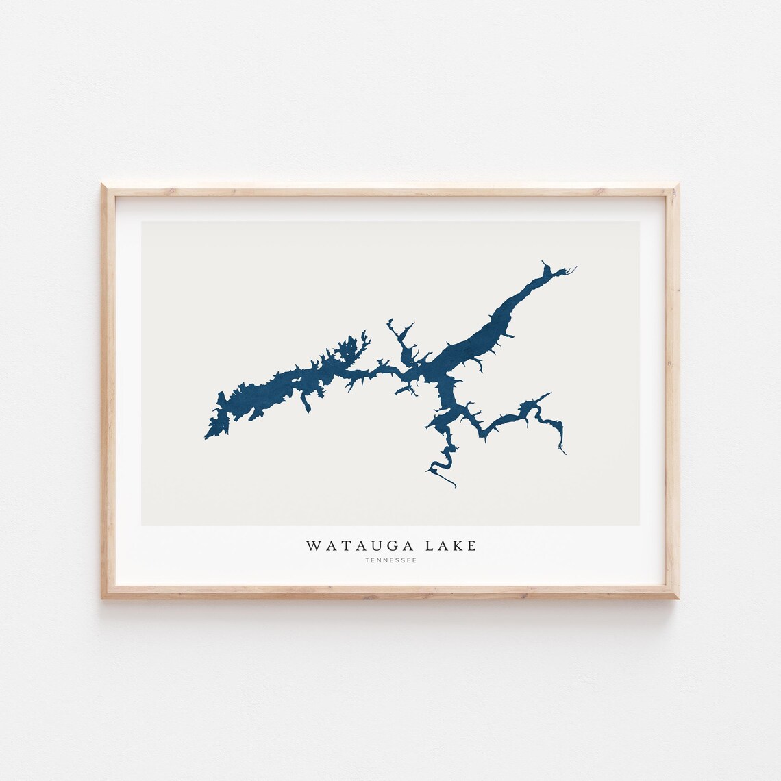 Watauga Lake Print Poster Art Wall Map Tennessee