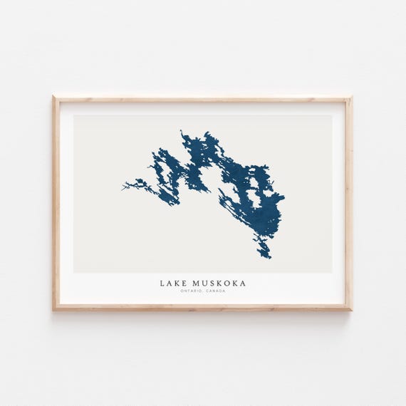 Lake Muskoka Travel Poster, Ontario Canada Map