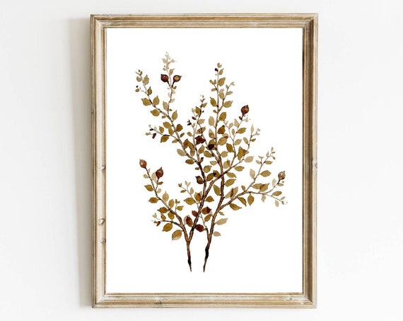 Floral Watercolor Art Print, Cottage Decor