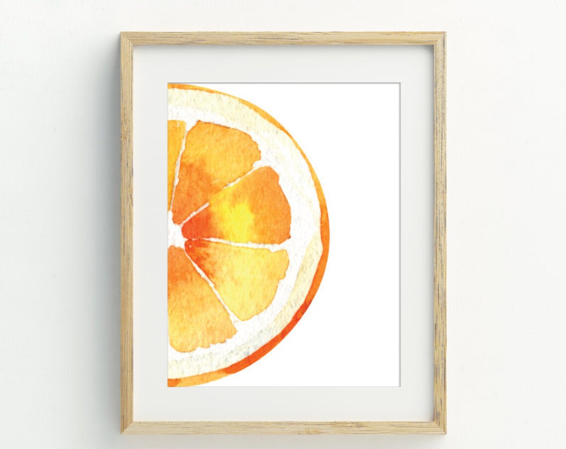 Orange Slice Print, Minimalist Kitchen Art Print