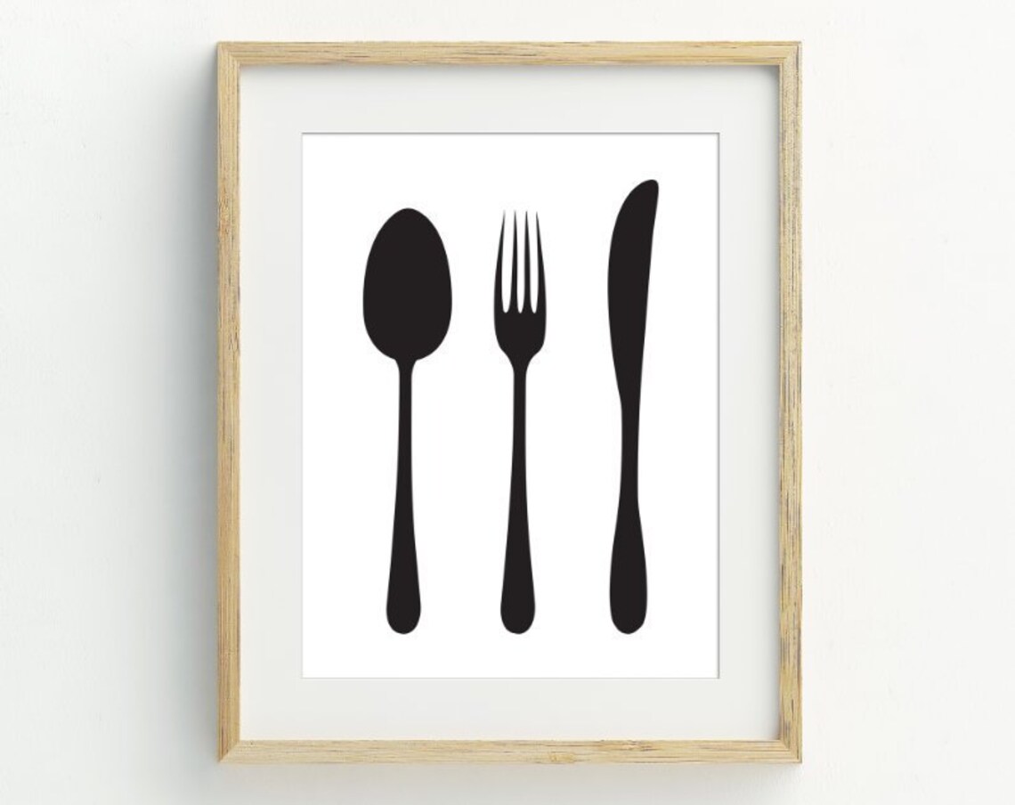 Cutlery Minimalist Kitchen Wall Art Print