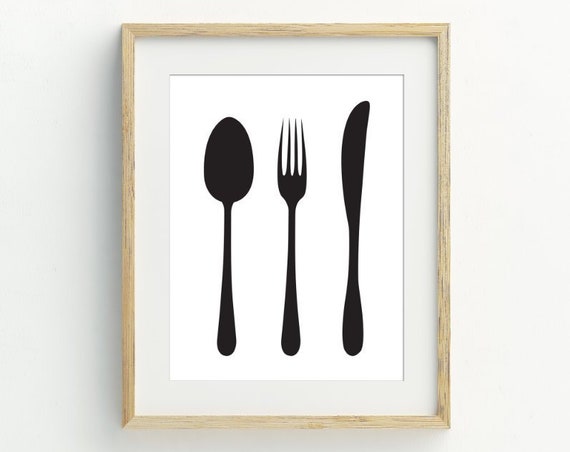 Cutlery Minimalist Kitchen Wall Art Print
