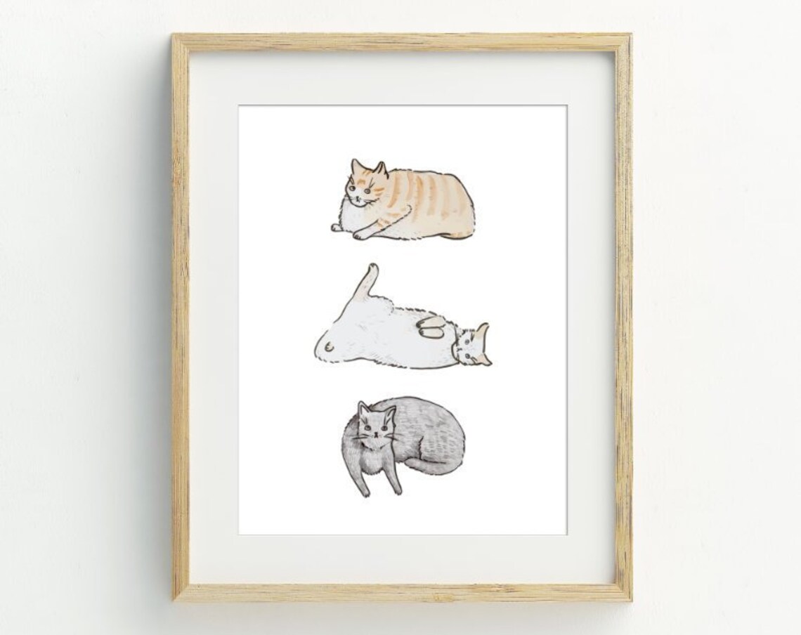 Cats Minimalist Wall Art Print for Nursery Decor