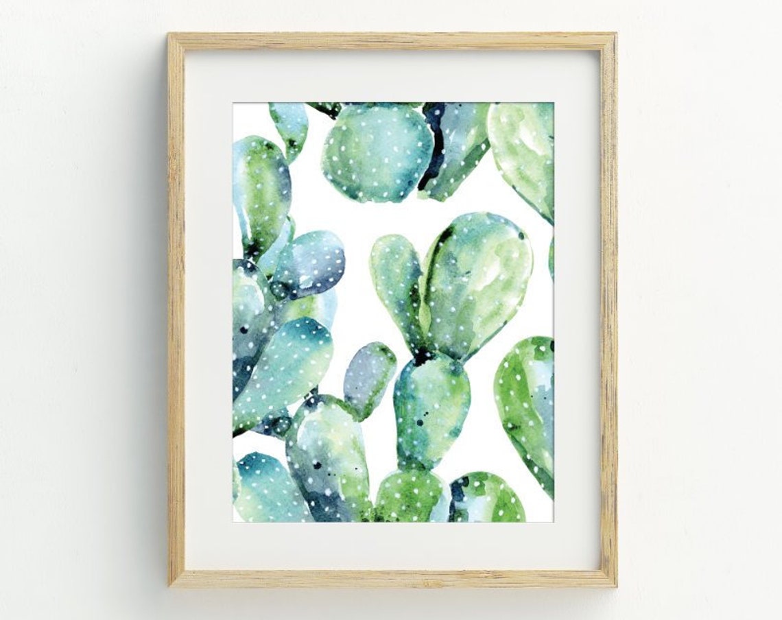 Cactus Watercolor Wall Art Print