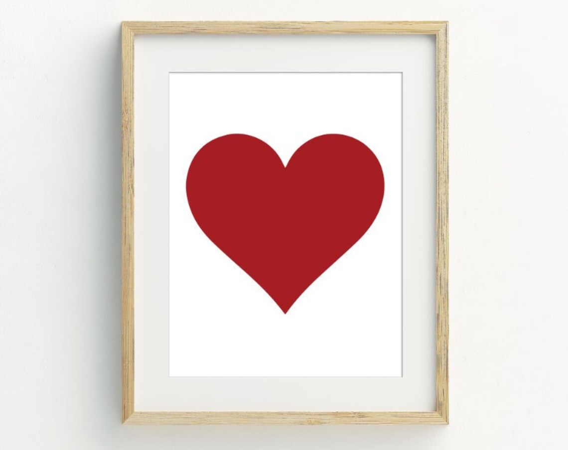 Red Heart Print, Valentine's Day Art Print