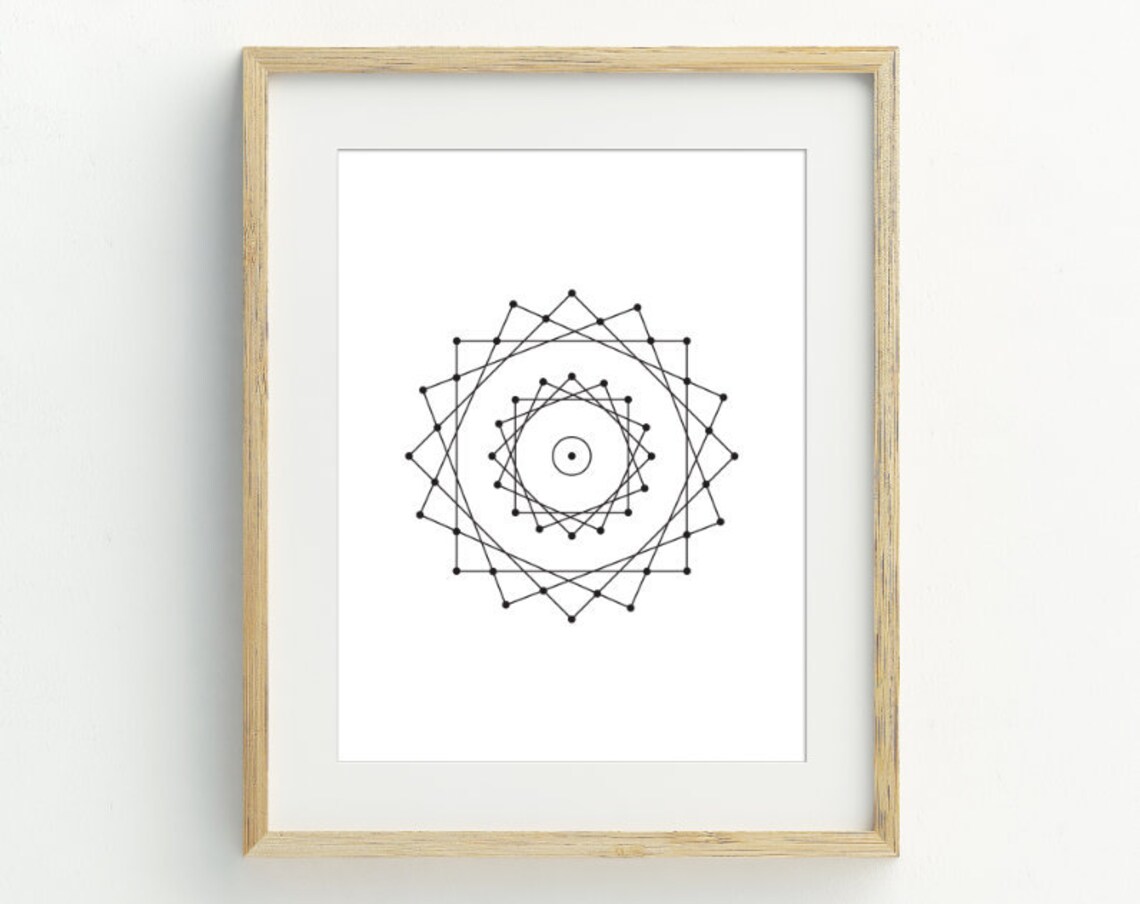 Geometric Black And White Minimalist Art Print