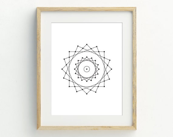 Geometric Black And White Minimalist Art Print