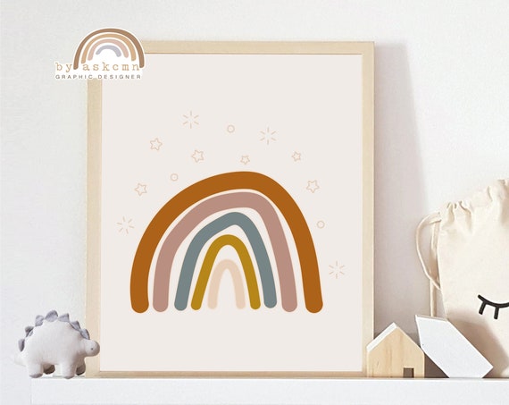 Rainbow Baby Print Nursery Wall Art Baby Room Poster Wall Art Prints Boho Nursery Print Pastel Nursery Decor Living Room Art Print