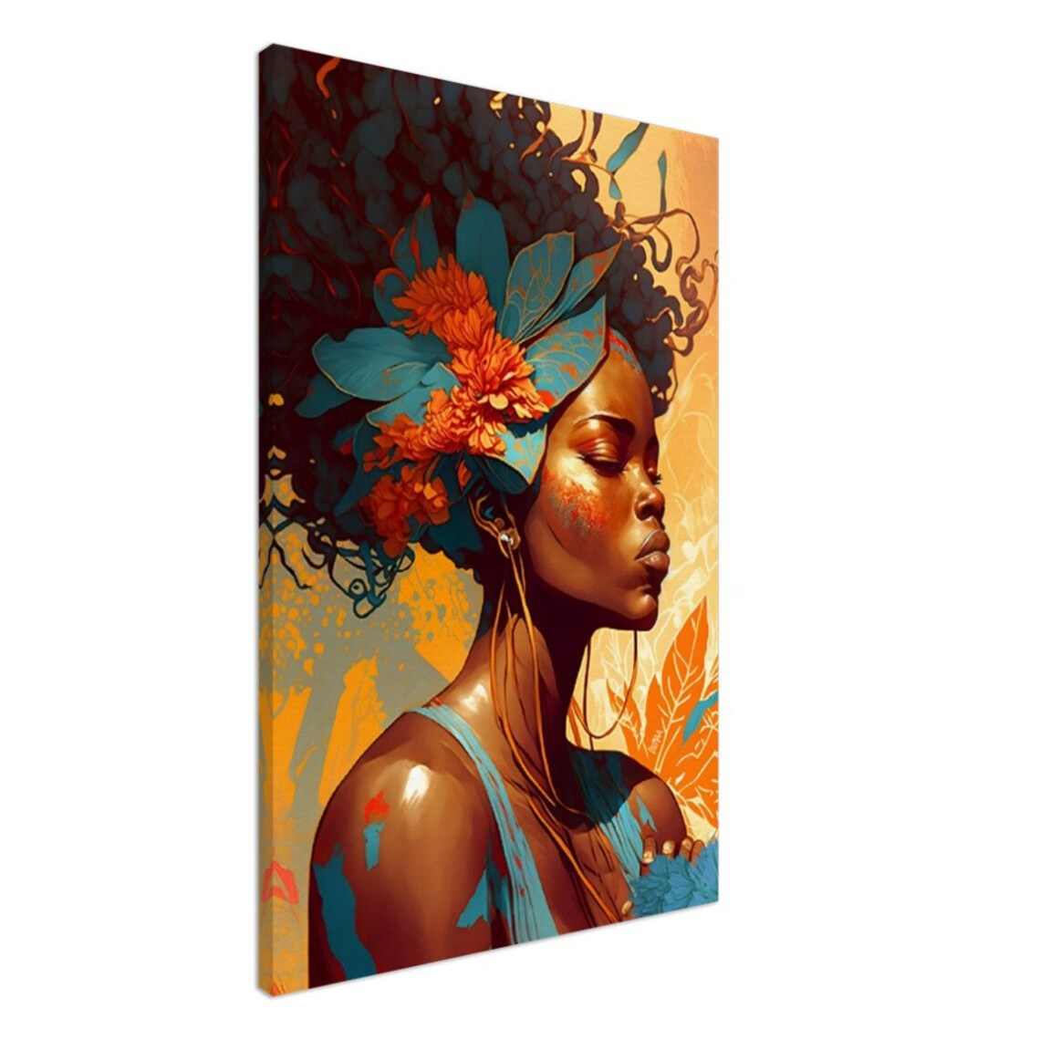 African Woman Floral Design Poster, Feminist Power - Image 2