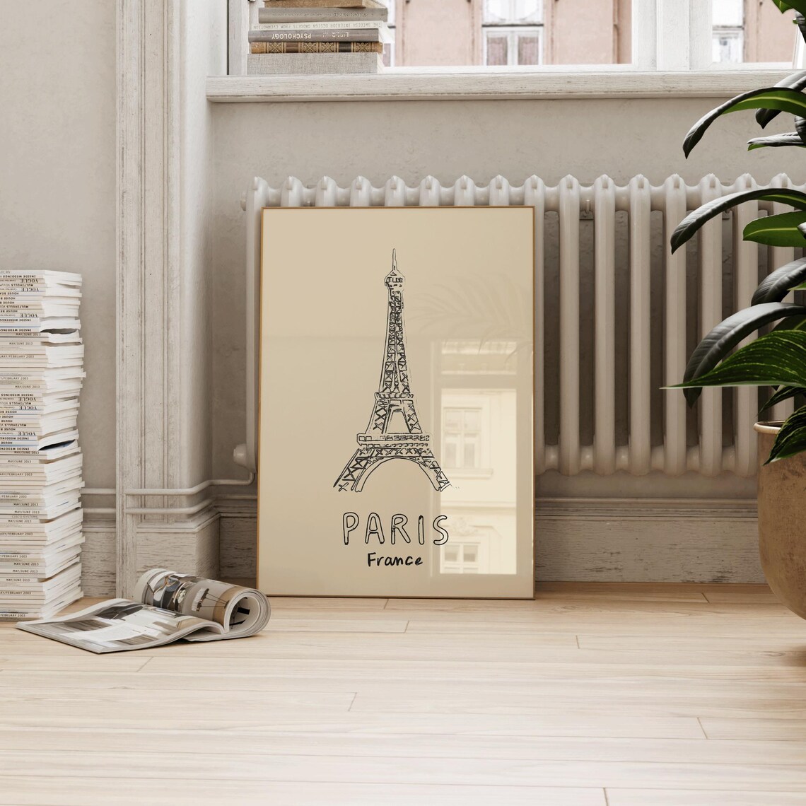 Paris Line Drawing Travel Poster, French Gift - Image 3