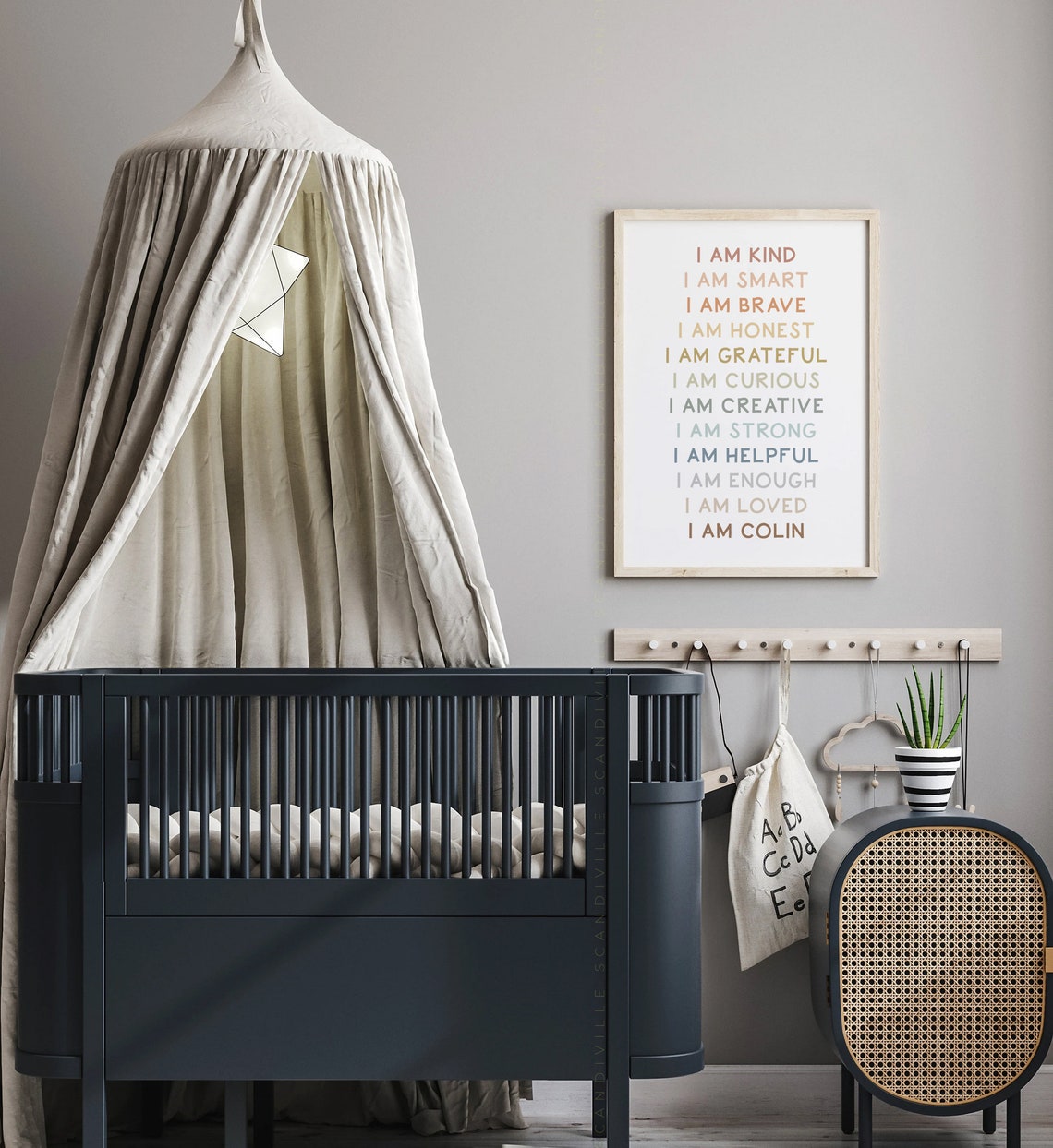I Am Charlie Personalized Name Positive Affirmations Kids Poster - Image 2