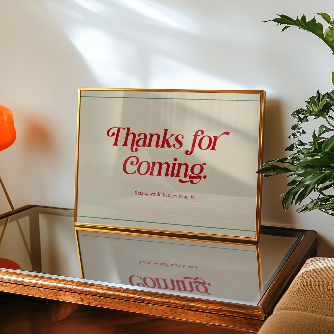 Thanks For Coming Retro Mid-Century Poster