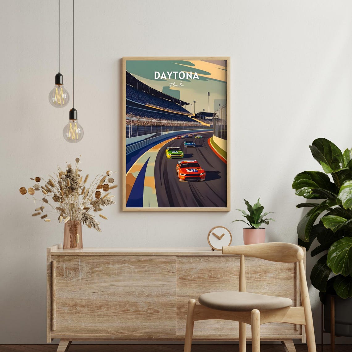 Daytona Travel Poster Daytona Print Daytona 500 Daytona Wall Art Daytona Florida Daytona Gift Daytona Speedway Motorsport Games Room - Image 2