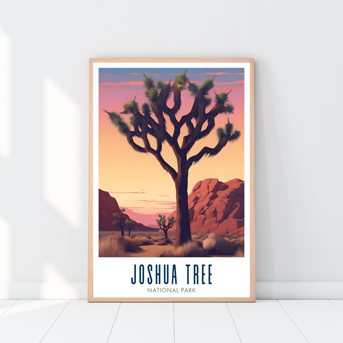Joshua Tree National Park Desert Sunset Silhouette Travel Poster - Image 2