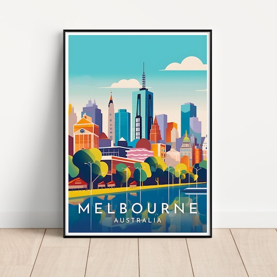 Melbourne Australia Travel Poster, Travel Poster