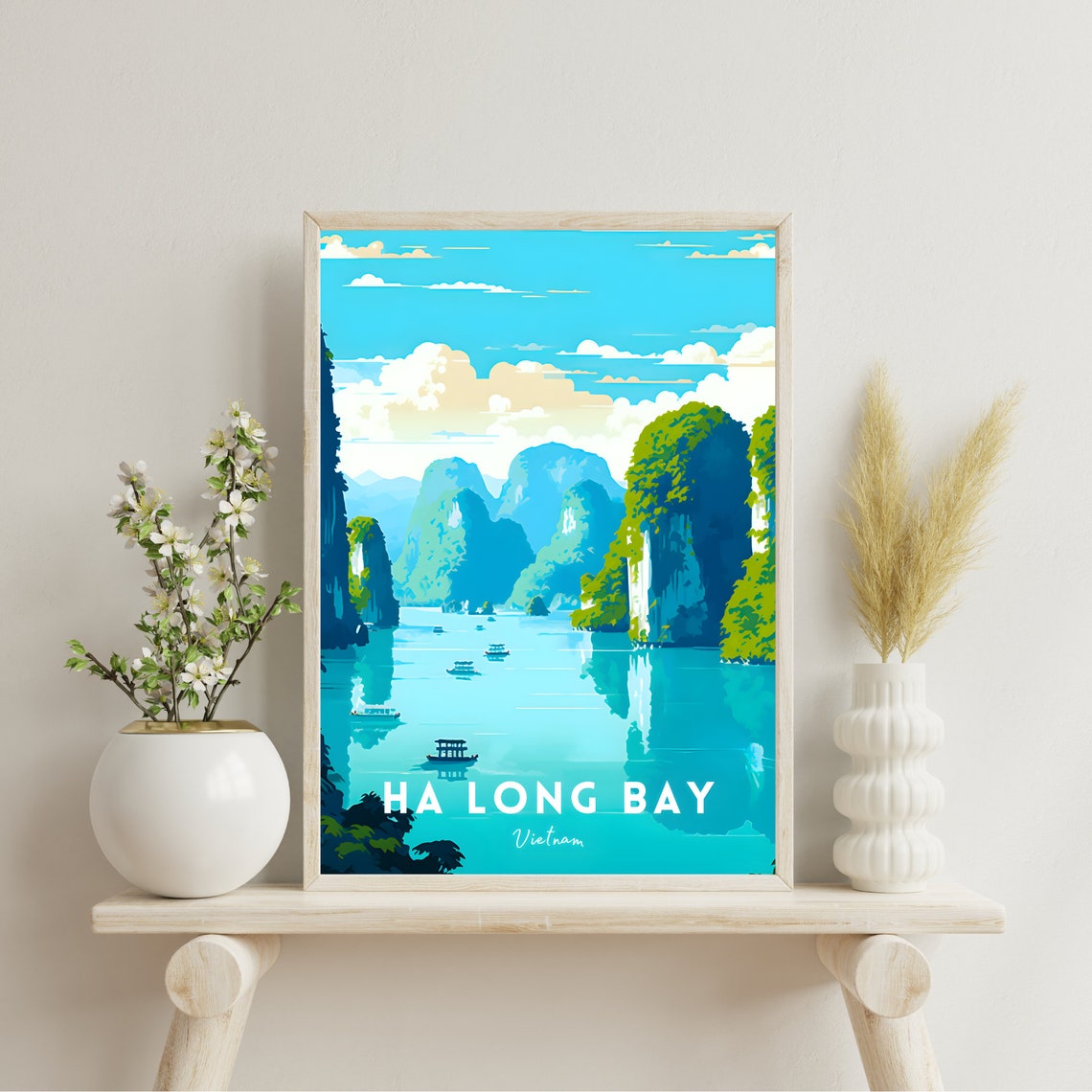 Ha Long Bay Vietnam Emerald Water Limestone Karst Travel Poster - Image 2