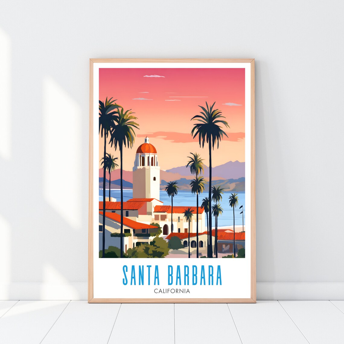 Santa Barbara Travel Poster, California Wall Art Print - Image 2
