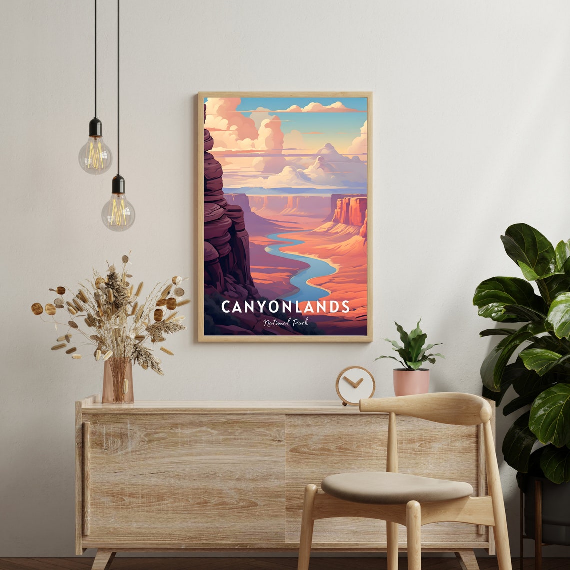 Canyonlands National Park Winding River Canyon Sunset Travel Poster - Image 2