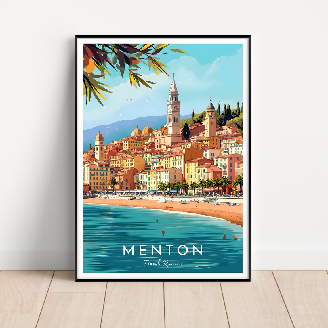 Menton Travel Poster, French Riviera Wall Art