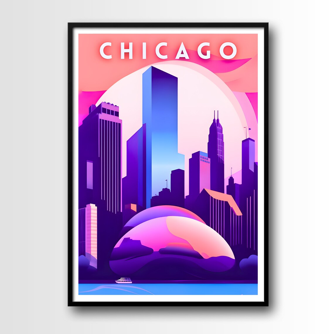 Chicago Travel Poster, Chicago Wall Art Print