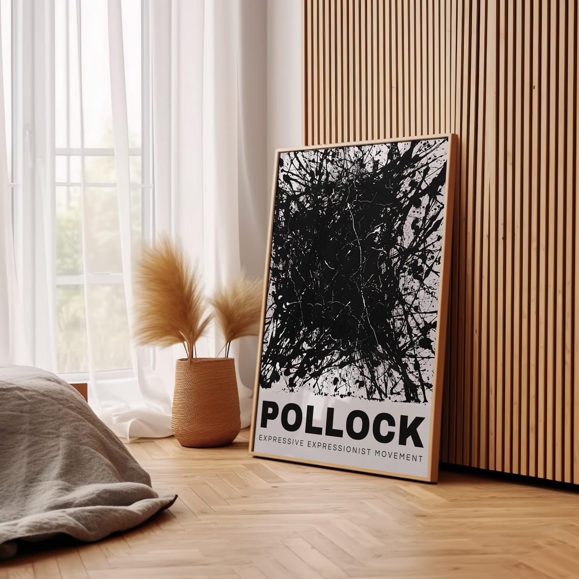 Pollock Black Splatter on White Abstract Expressionism Art Poster - Image 3