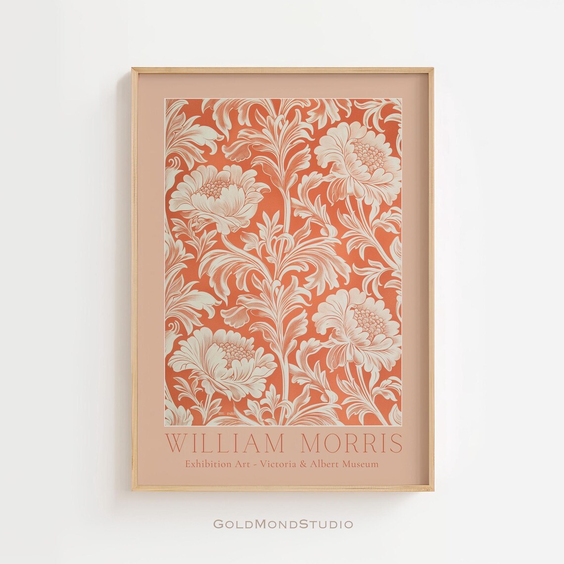 William Morris Coral Chrysanthemum Victoria and Albert Museum Poster