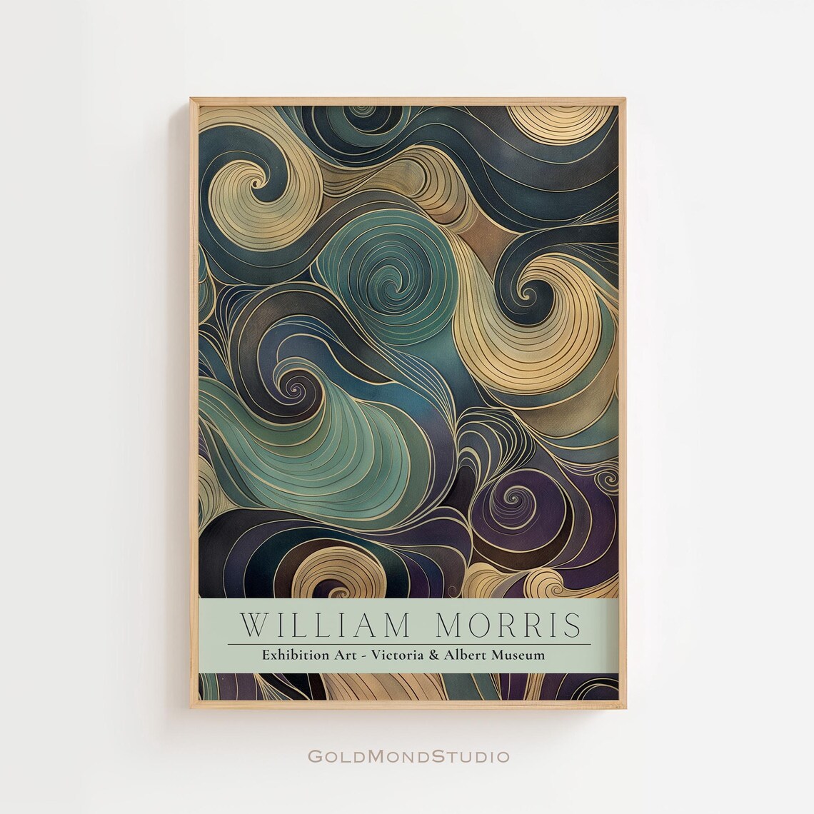 William Morris Ocean Wave Swirls Victoria and Albert Museum Poster