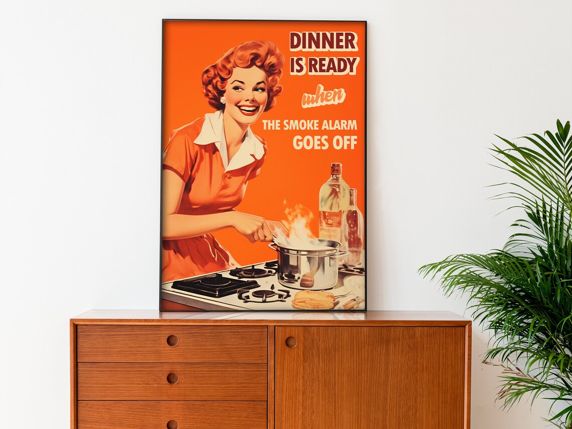 Retro Kitchen Print, Funny 50s Style Poster - Image 2