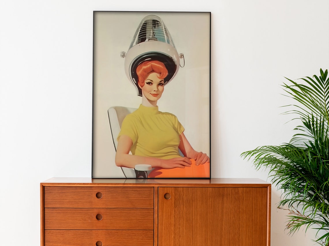 Hair Stylist Vintage Poster 50s Style Print Hairdresser Poster Beauty Salon Art Retro Print Funny Poster Hair Salon Print Housewife - Image 3