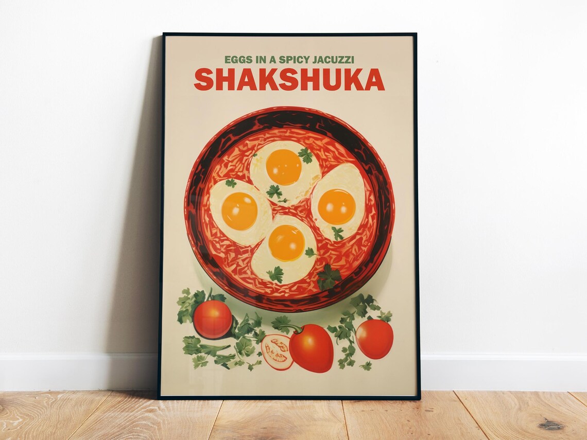 Shakshuka Retro Food Art Kitchen Wall Art Print