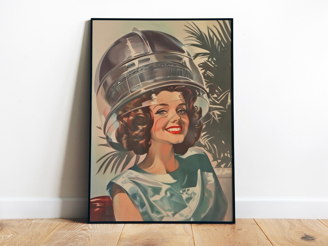 Retro Hair Salon Funny Poster, Vintage Beauty Decor