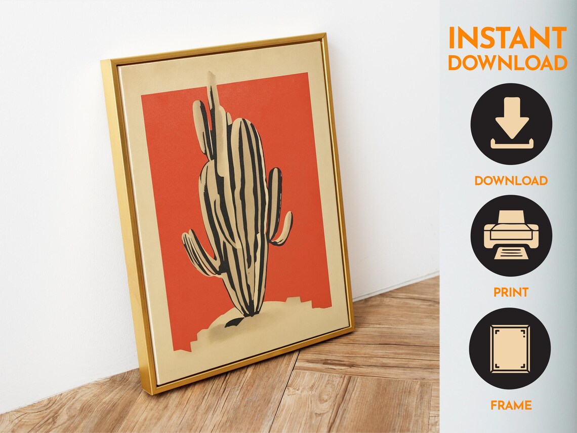 Cactus Boho Vintage Botanical Art Poster - Image 6