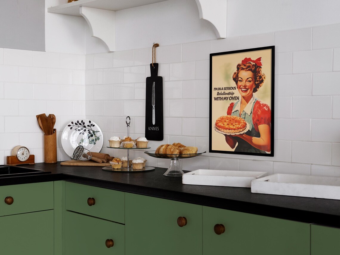 Funny Kitchen Poster Retro Housewife Art Print - Image 2