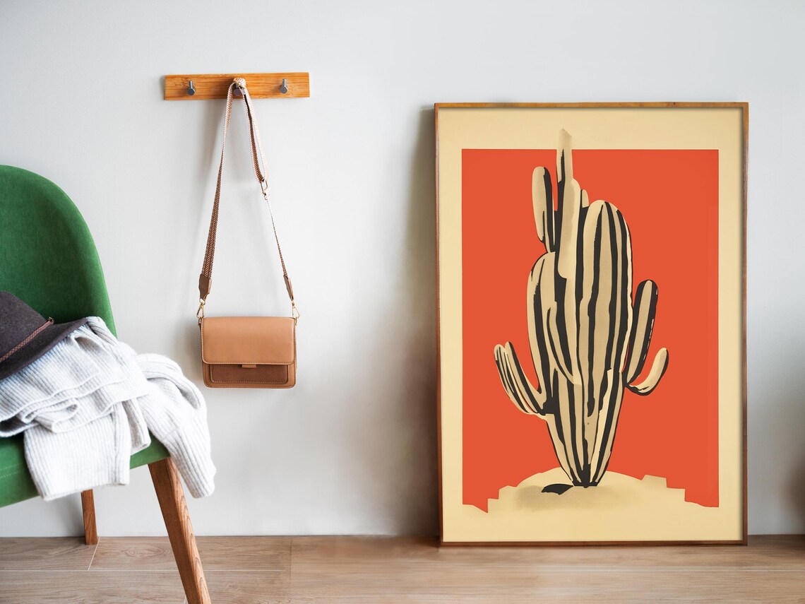 Cactus Boho Vintage Botanical Art Poster - Image 5