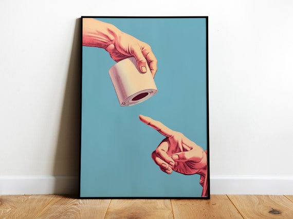 Funny Bathroom Wall Art Retro Toilet Poster