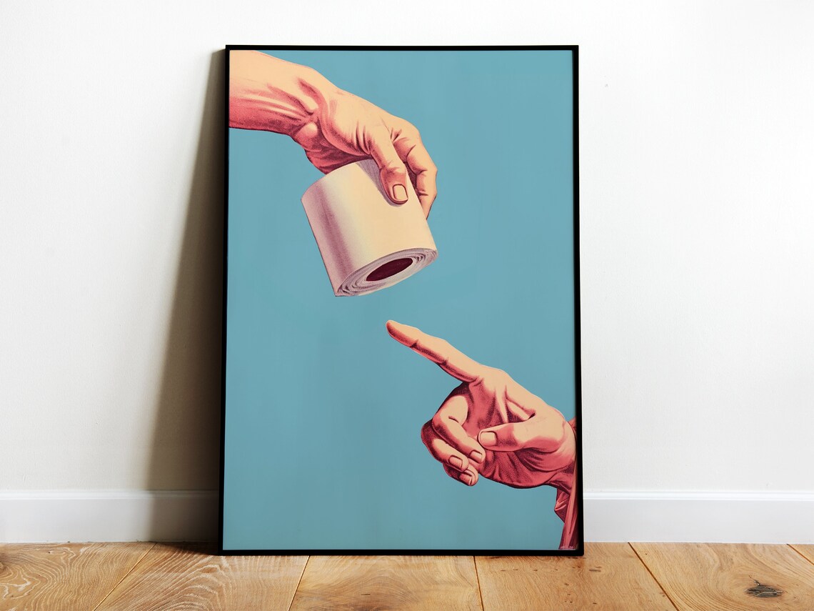 Funny Bathroom Wall Art Retro Toilet Poster