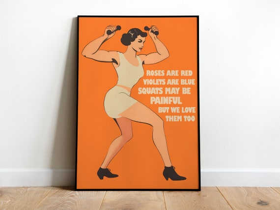 Gym Poster Funny Gym Print Retro Gym Poster Gym Motivation Gym Wall Art Retro Workout Art Fitness Print Workout